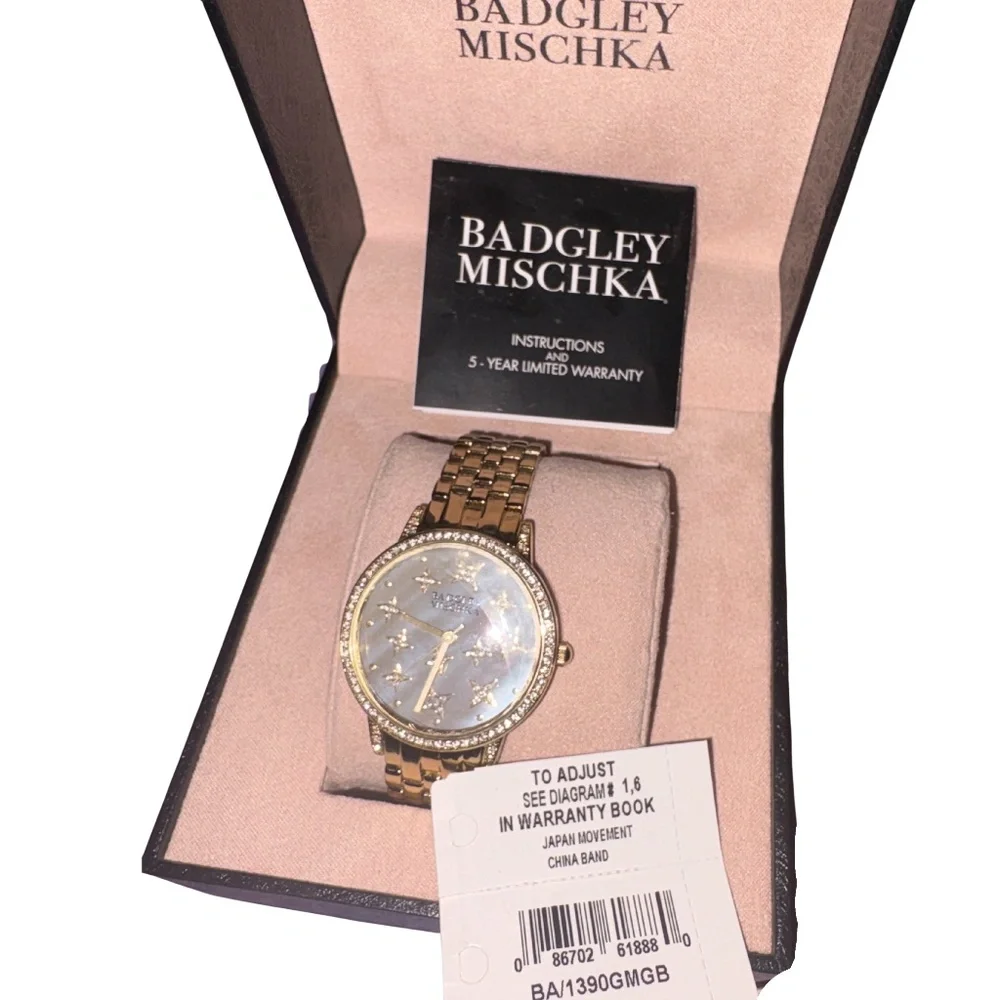 Gold-Tone Bracelet Watch With Star Accents - Picture 2 of 6